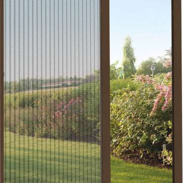 Moustiquaire Coulissante 150x240 cm pour Porte et Balcon Masi Plixè Marron